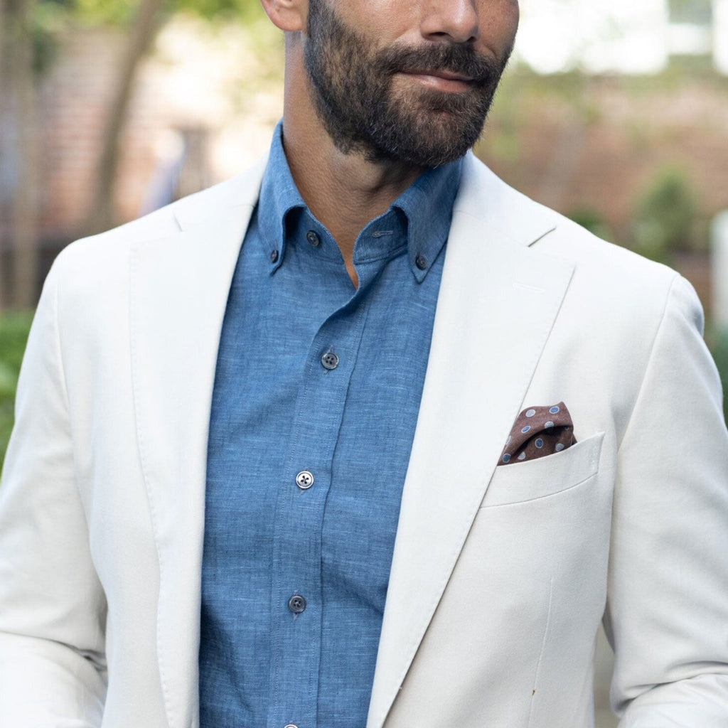 The Medium Blue Sandoval Custom Shirt Custom Casual Shirt- Ledbury