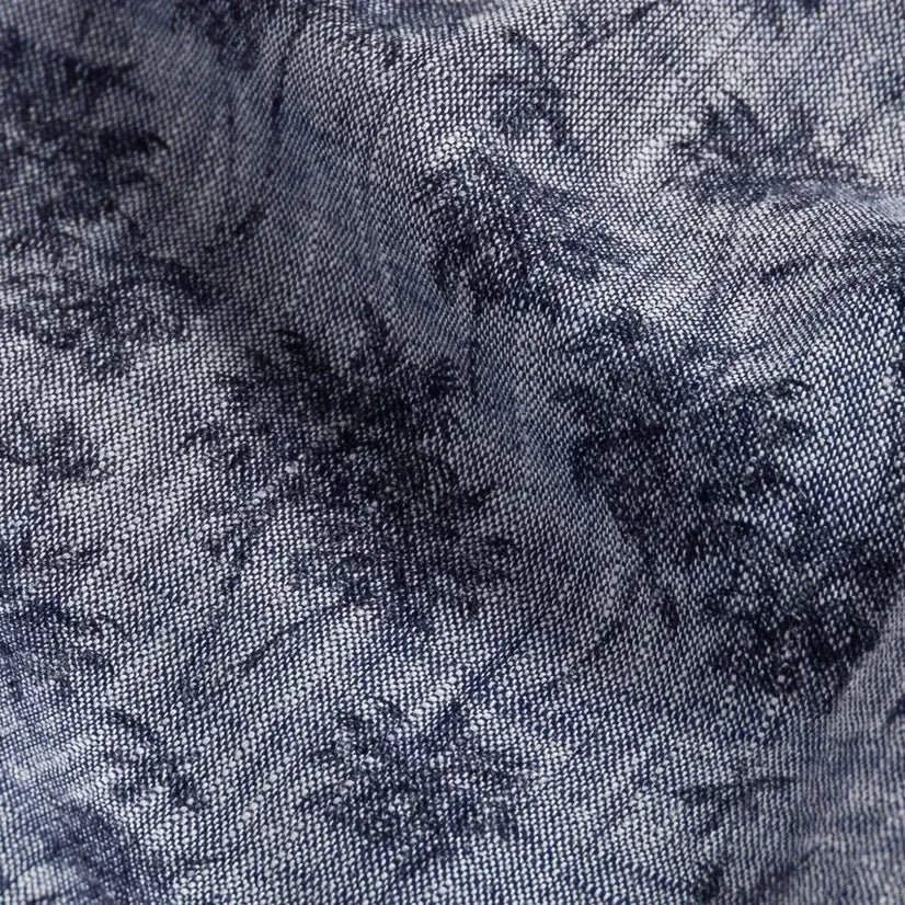 The Vintage Navy Sandoval Palm Print Short Sleeve Custom Shirt Custom Short Sleeve Shirt- Ledbury