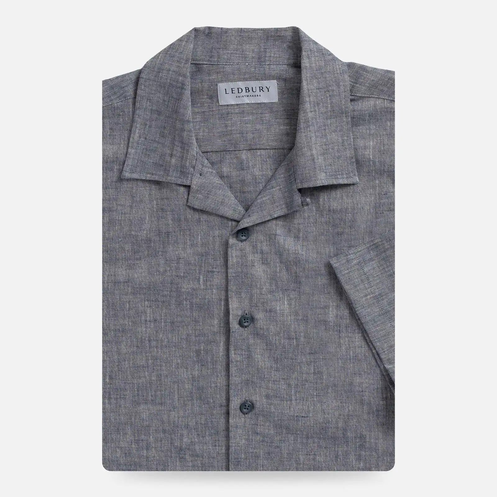 Navy Blue Sandoval Camp Collar shirt  — relaxed warm-weather silhouette