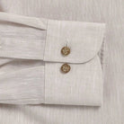 Ecru Sandoval Oxford Chambray shirt sleeve and cuff detail - reinforced buttons