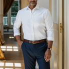 The White Signature Fine Twill Custom Shirt Custom Dress Shirt- Ledbury