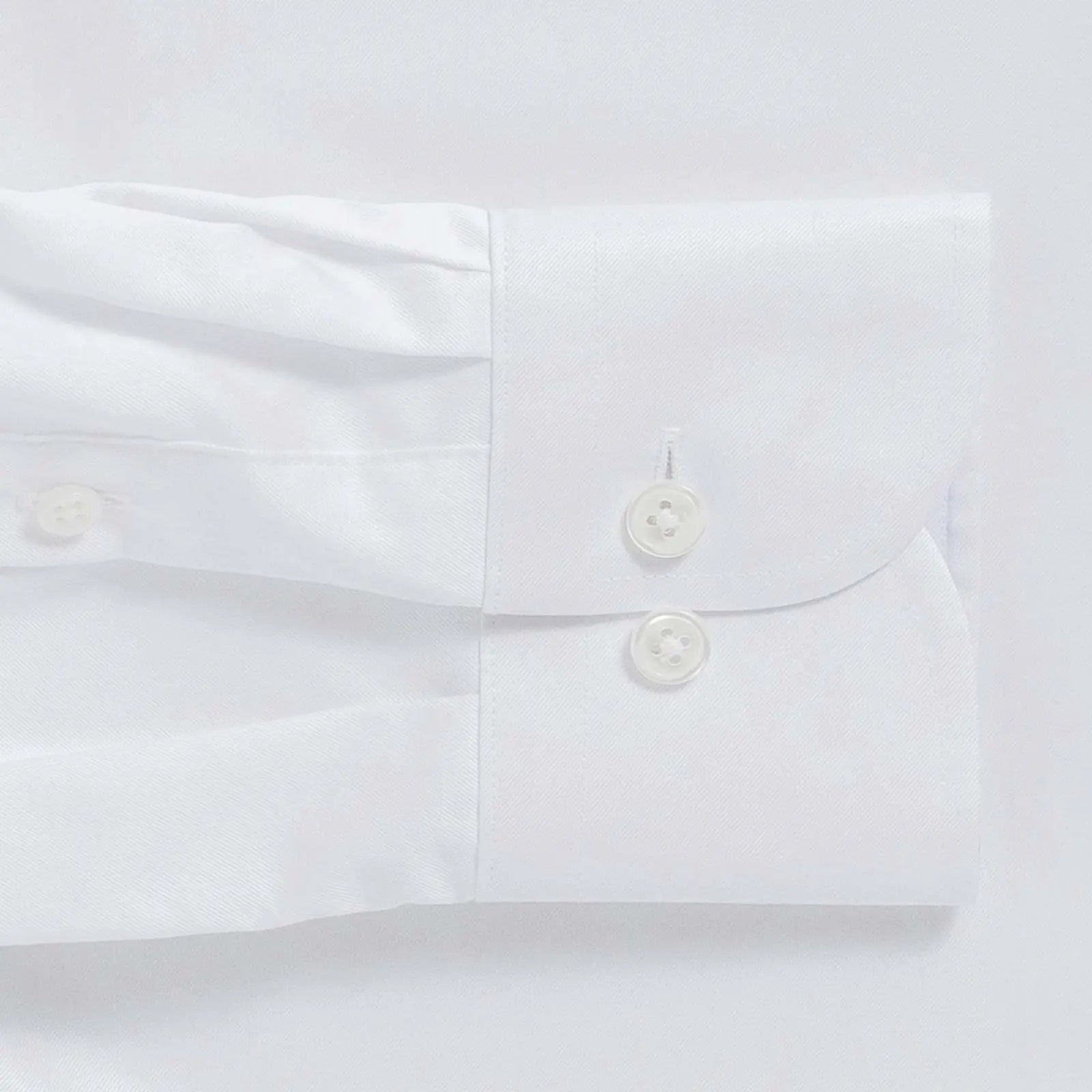 The White Signature Fine Twill with French Placket Custom Shirt Custom Dress Shirt- Ledbury
