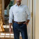 The Light Blue Signature Check Fine Twill Custom Shirt Custom Dress Shirt- Ledbury