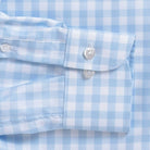 The Light Blue Signature Gingham Fine Twill Custom Shirt Custom Dress Shirt- Ledbury
