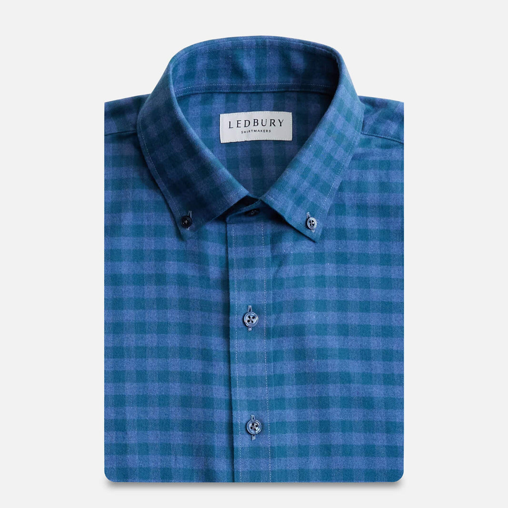 The Dark Teal Parton Flannel Custom Shirt Custom Casual Shirt- Ledbury