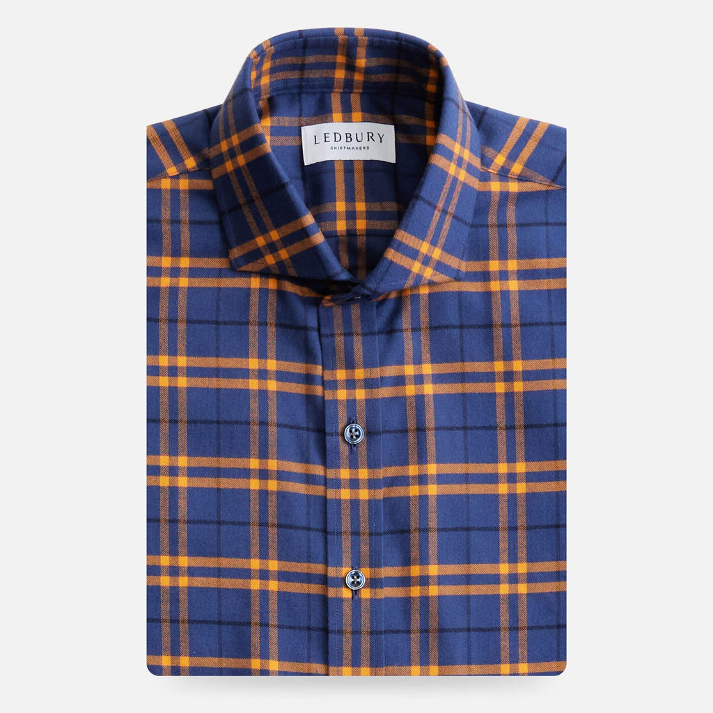 The Bright Orange Leavitt Flannel Custom Shirt Custom Casual Shirt- Ledbury