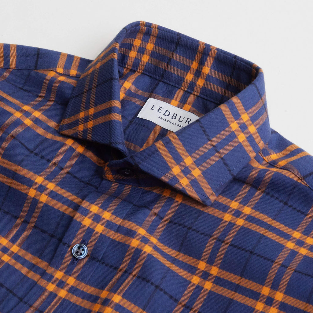 The Bright Orange Leavitt Flannel Custom Shirt Custom Casual Shirt- Ledbury