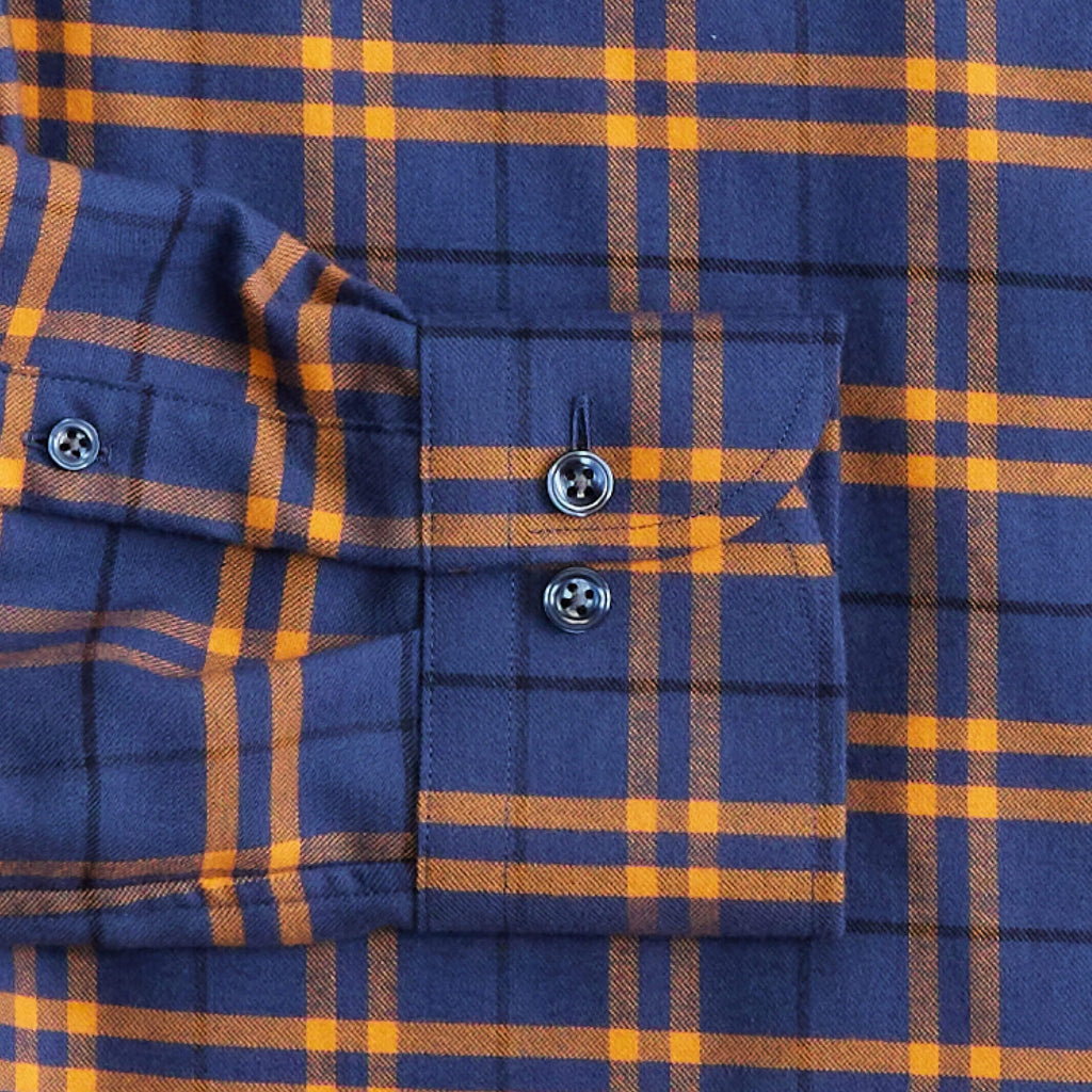 The Bright Orange Leavitt Flannel Custom Shirt Custom Casual Shirt- Ledbury