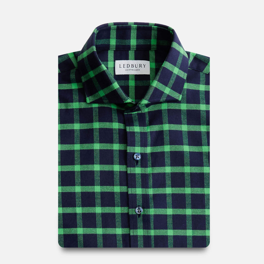 The Bright Green Leavitt Flannel Custom Shirt Custom Casual Shirt- Ledbury