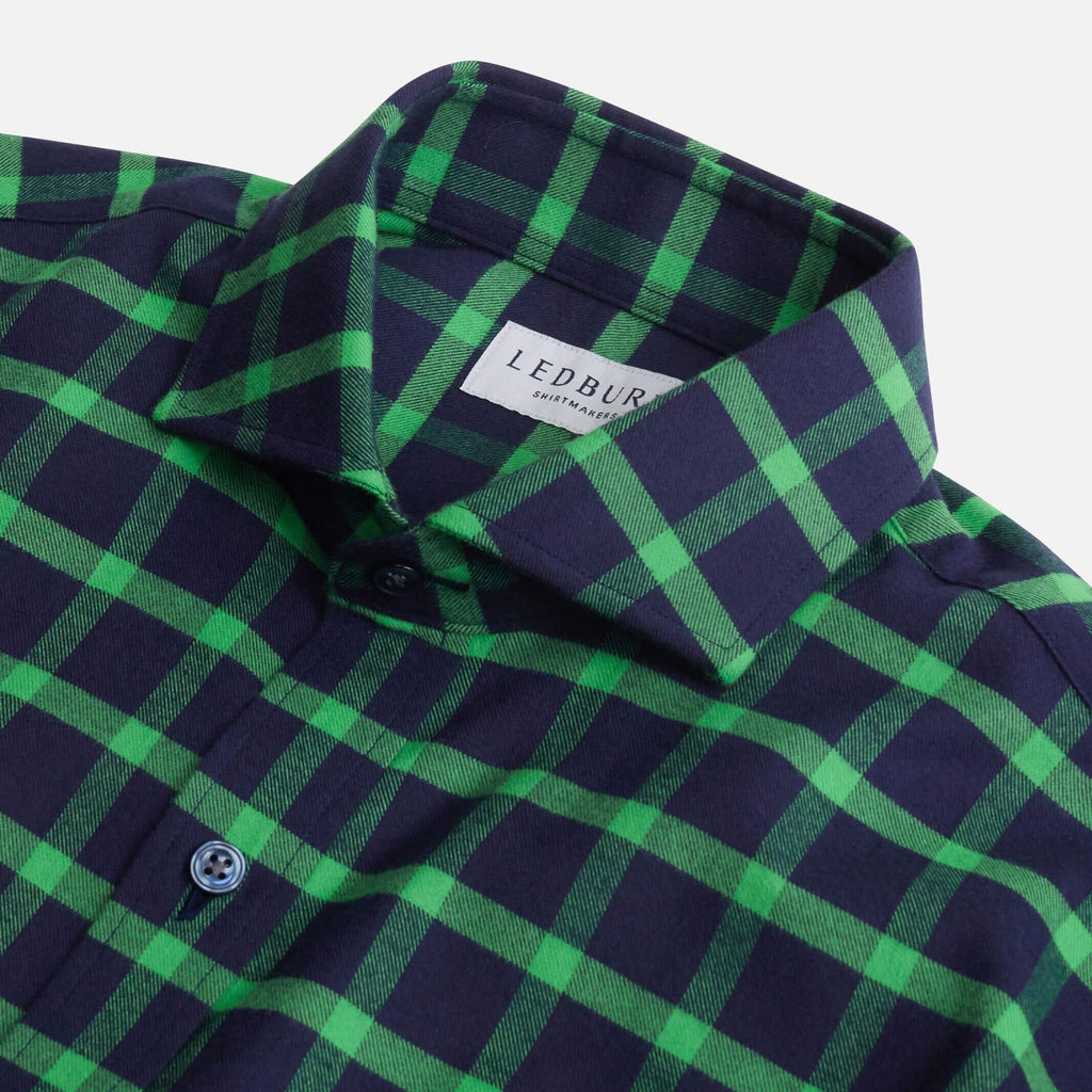 The Bright Green Leavitt Flannel Custom Shirt Custom Casual Shirt- Ledbury