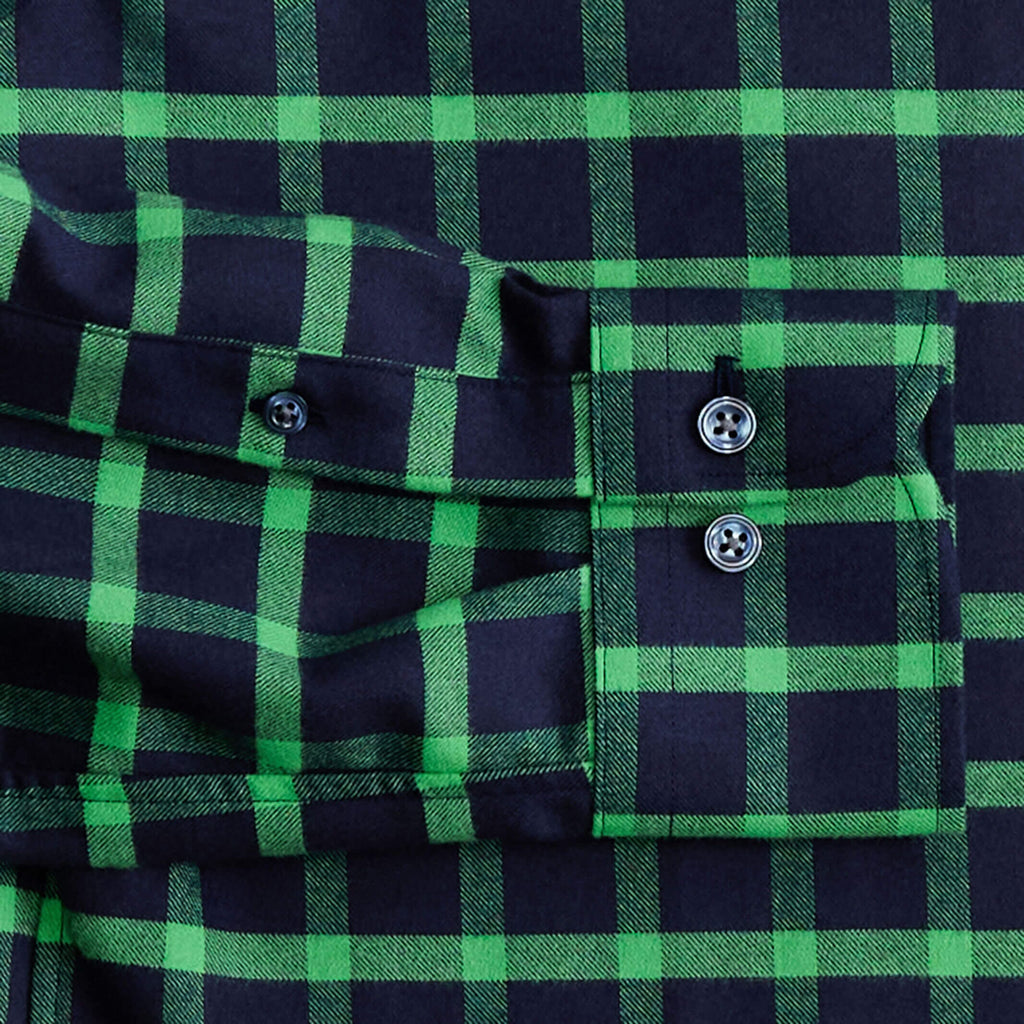 The Bright Green Leavitt Flannel Custom Shirt Custom Casual Shirt- Ledbury