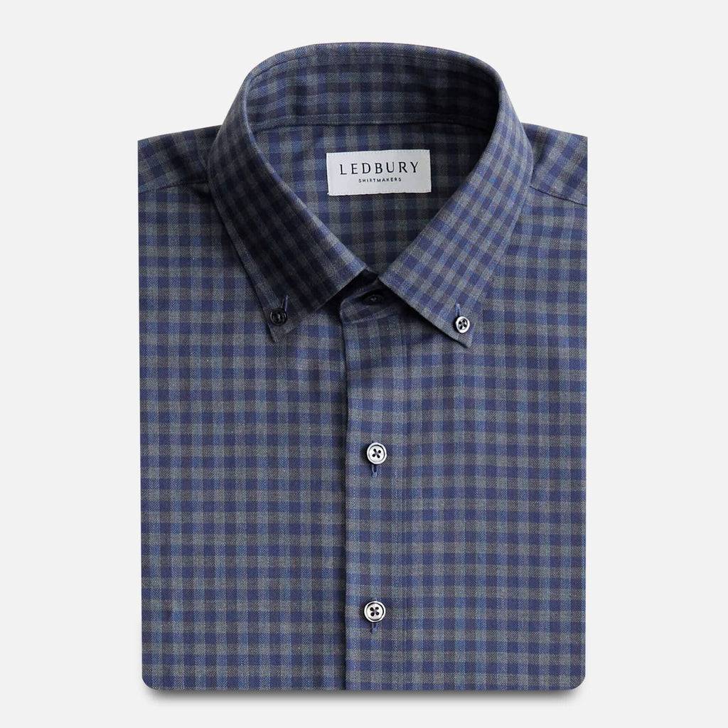 The Slate Norton Brushed Herringbone Custom Shirt Custom Casual Shirt- Ledbury