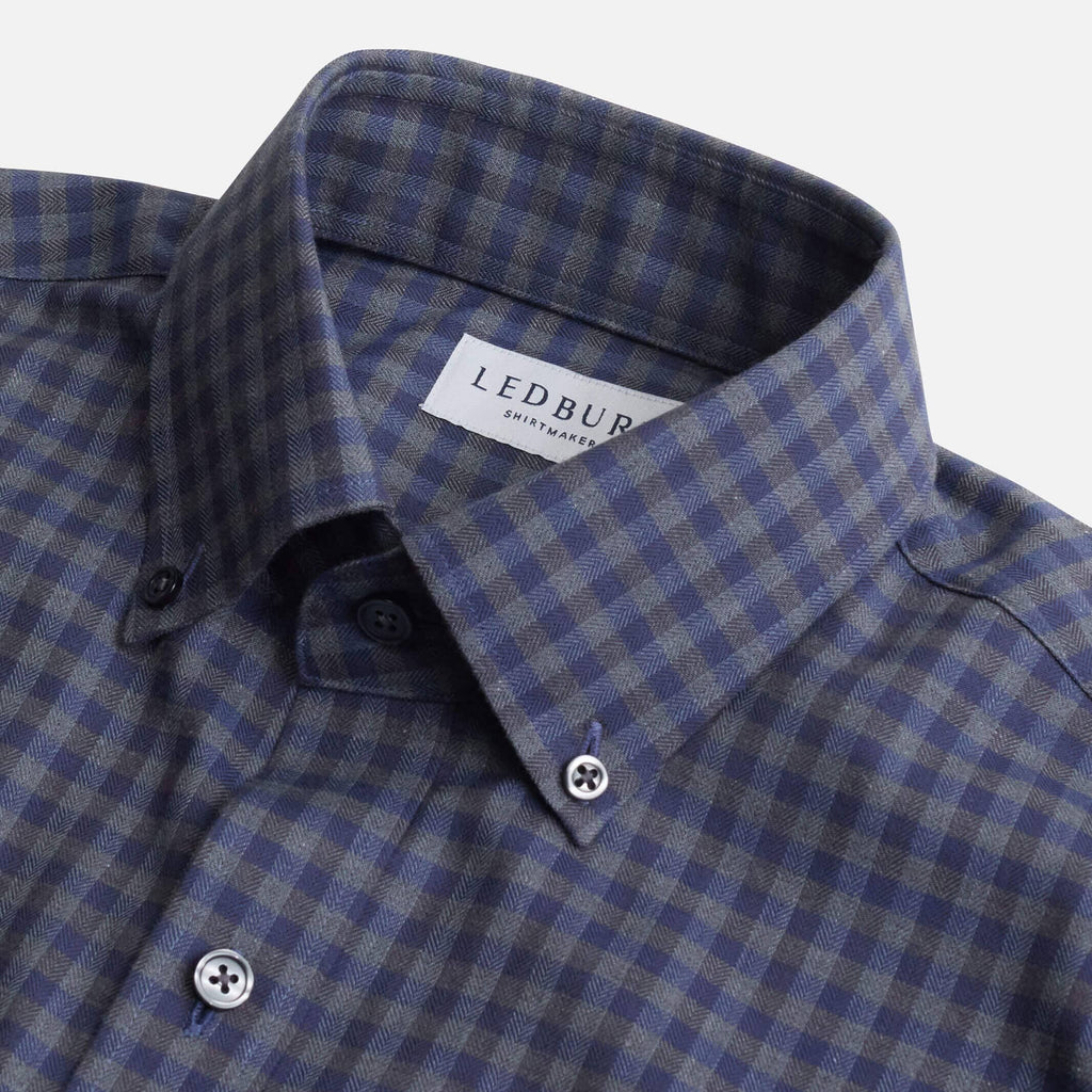 The Slate Norton Brushed Herringbone Custom Shirt Custom Casual Shirt- Ledbury