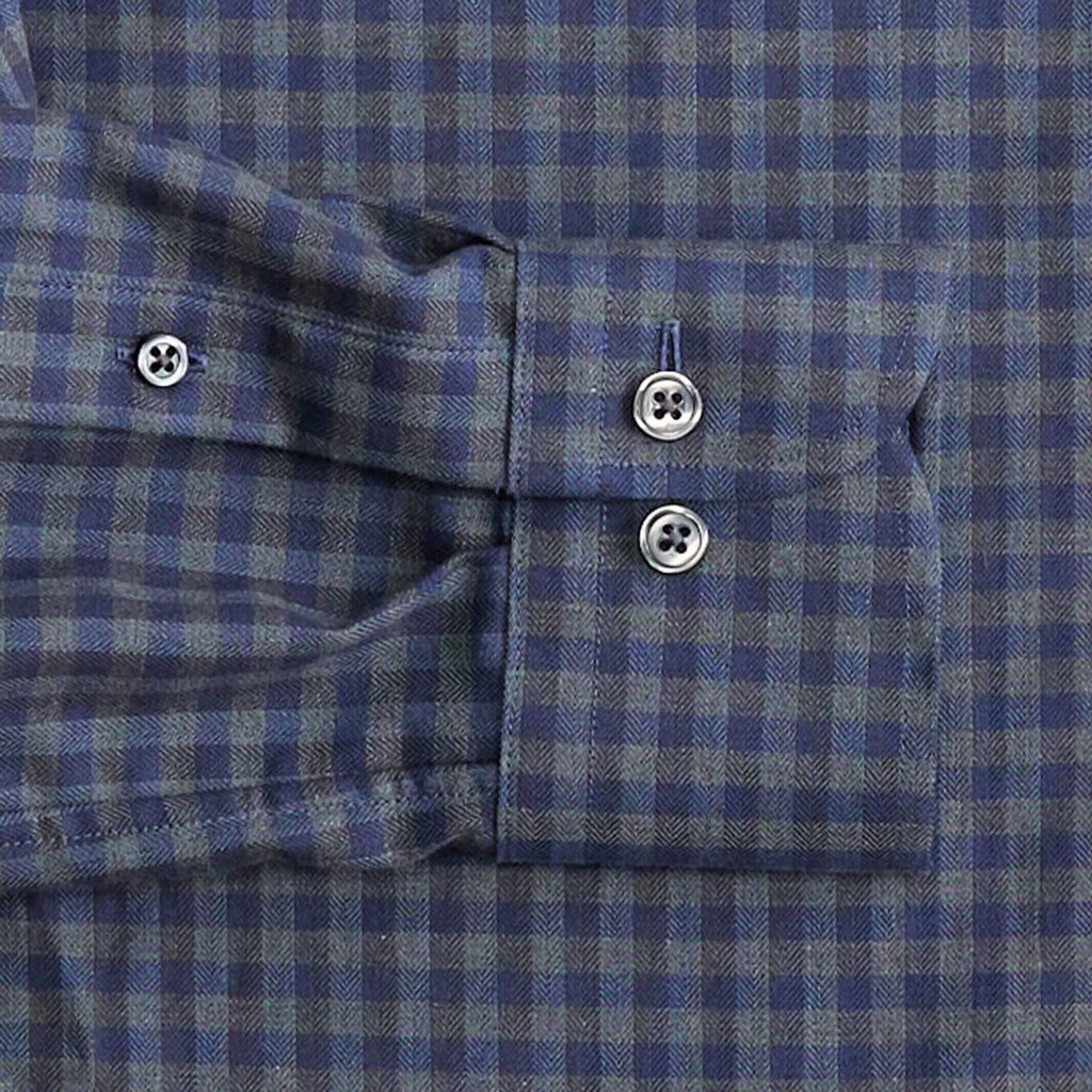 The Slate Norton Brushed Herringbone Custom Shirt Custom Casual Shirt- Ledbury