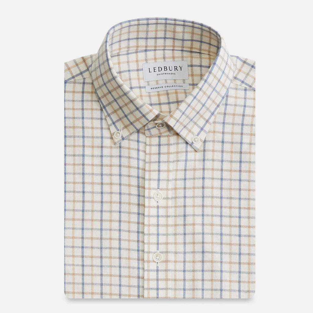 The Weathered Blue Seddon Cotton Cashmere Custom Shirt Custom Casual Shirt- Ledbury