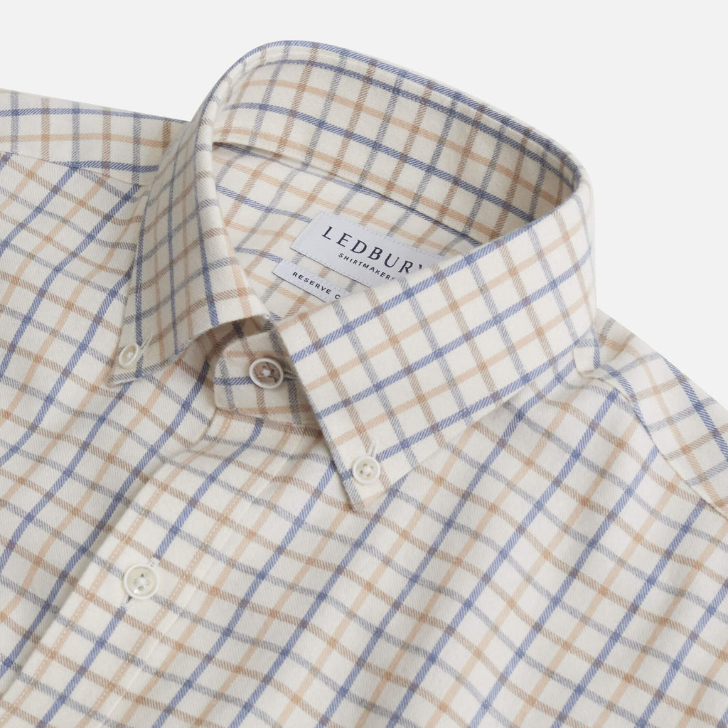 The Weathered Blue Seddon Cotton Cashmere Custom Shirt Custom Casual Shirt- Ledbury