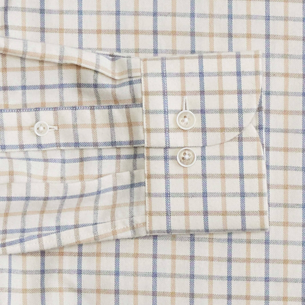 The Weathered Blue Seddon Cotton Cashmere Custom Shirt Custom Casual Shirt- Ledbury