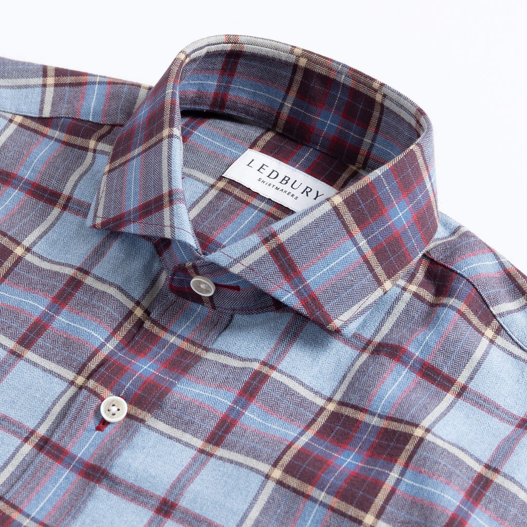 The Smoky Blue Nash Flannel Custom Shirt Custom Casual Shirt- Ledbury