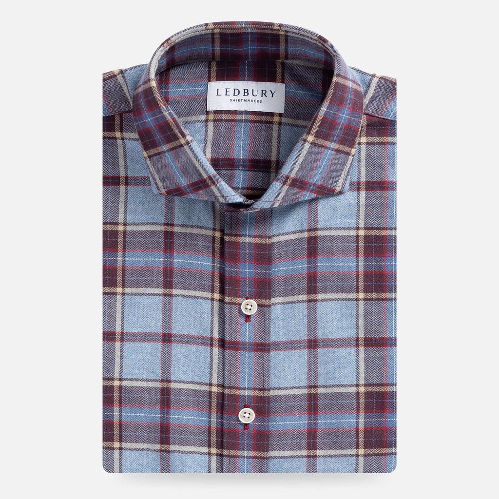 The Smoky Blue Nash Flannel Custom Shirt Custom Casual Shirt- Ledbury