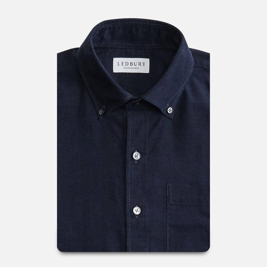 The Dark Navy Crockett Corduroy Custom Shirt Custom Casual Shirt- Ledbury