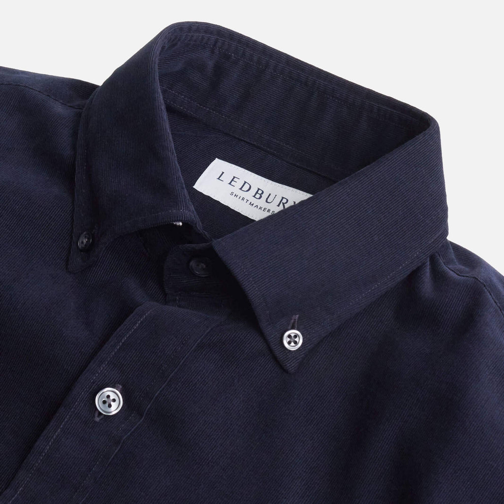 The Dark Navy Crockett Corduroy Custom Shirt Custom Casual Shirt- Ledbury