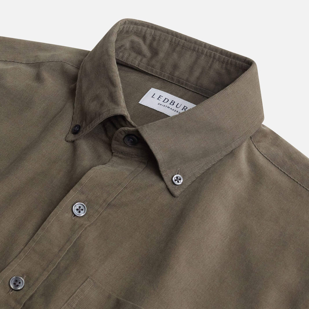The Dusty Olive Crockett Corduroy Custom Shirt Custom Casual Shirt- Ledbury
