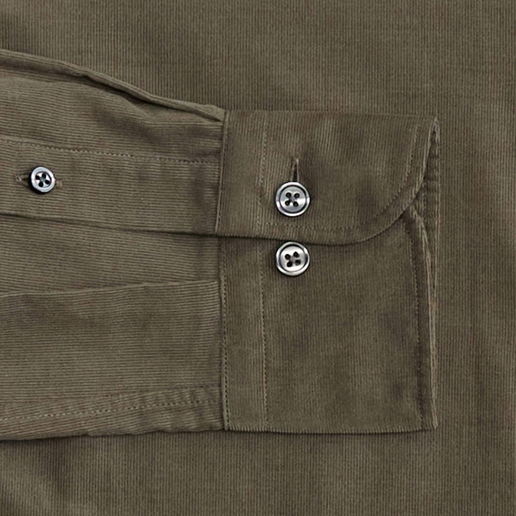 The Dusty Olive Crockett Corduroy Custom Shirt Custom Casual Shirt- Ledbury