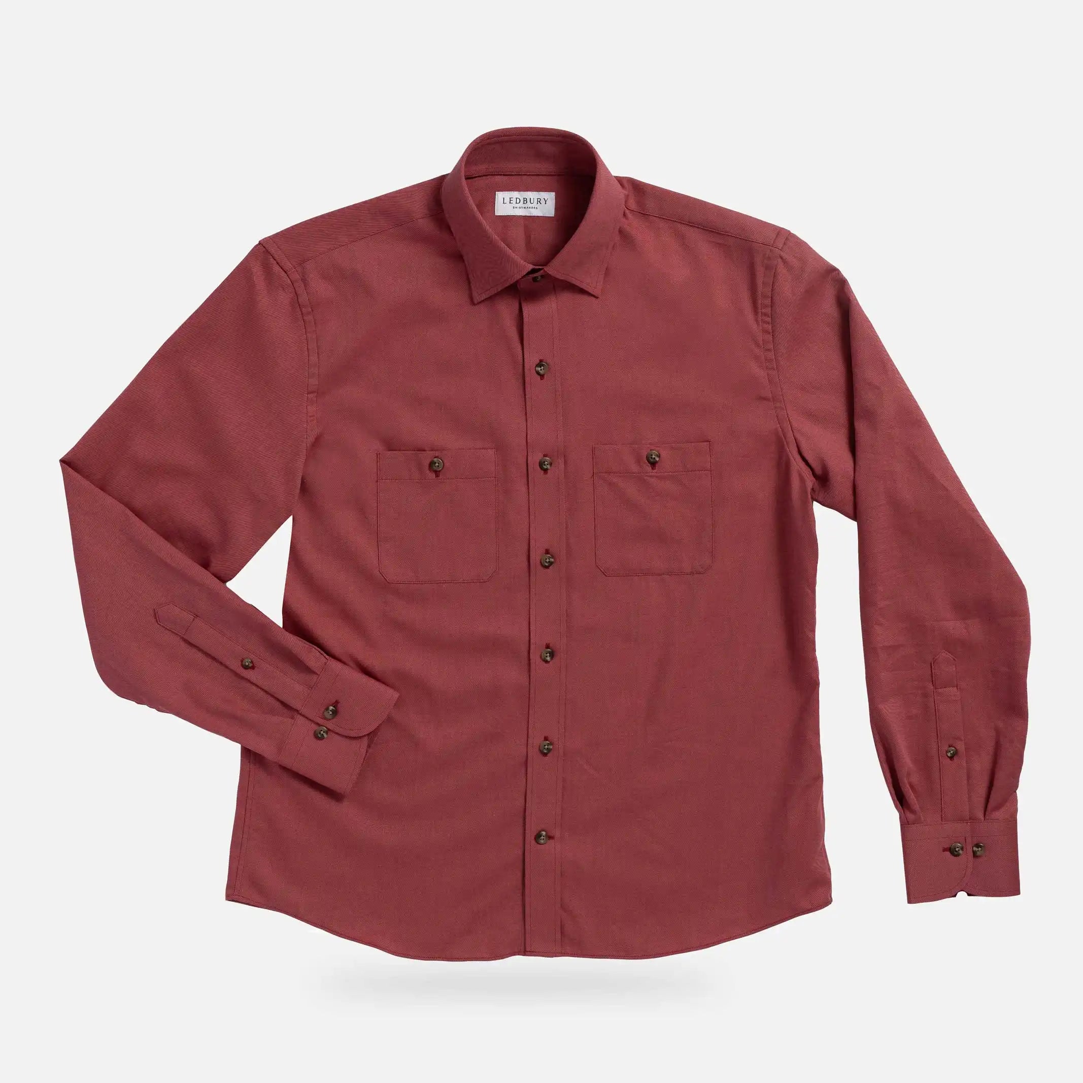 The Redwood Malone Washed Twill Utility Custom Shirt Custom Casual Shirt- Ledbury