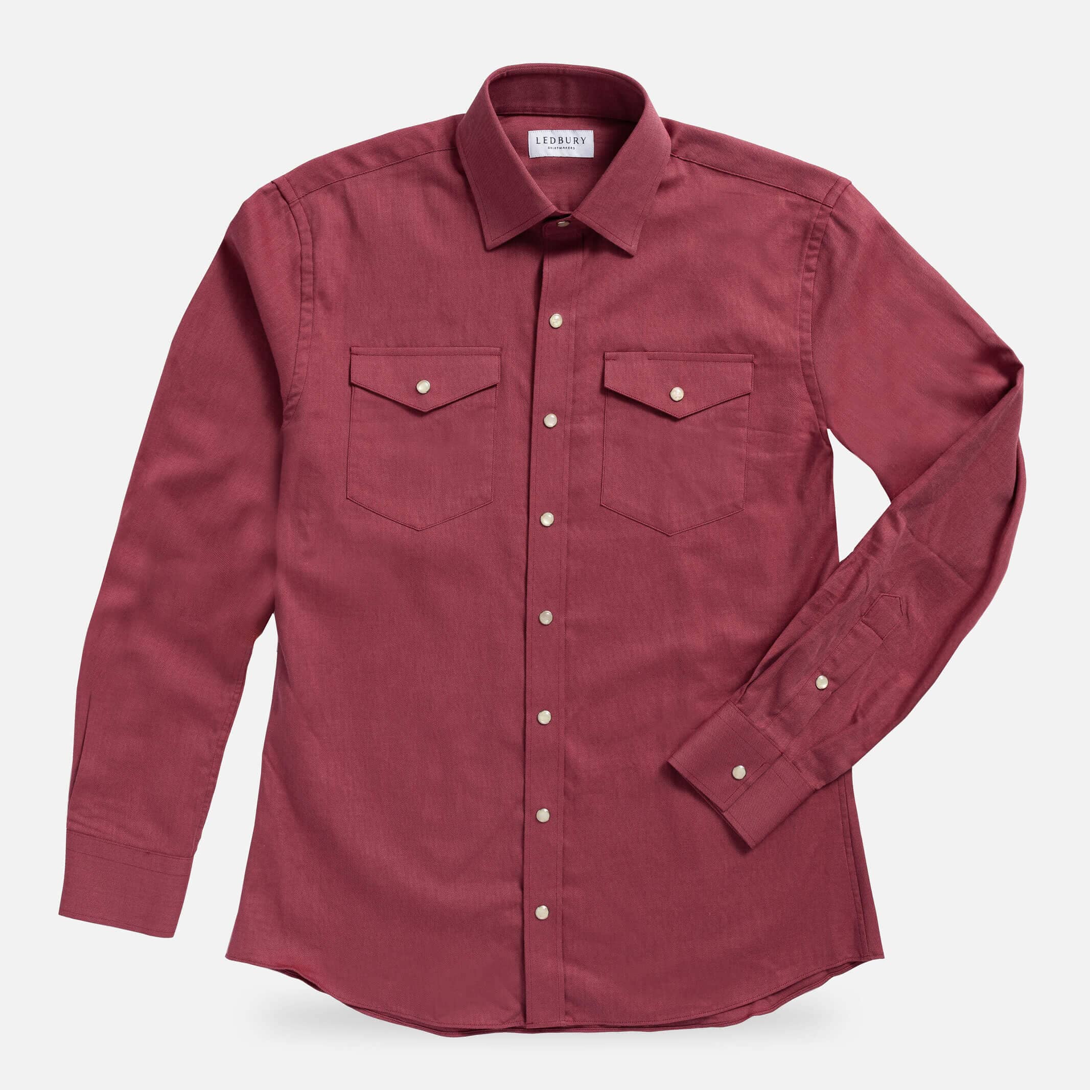 The Redwood Malone Washed Twill with Pearl Snaps Custom Shirt Custom Casual Shirt- Ledbury