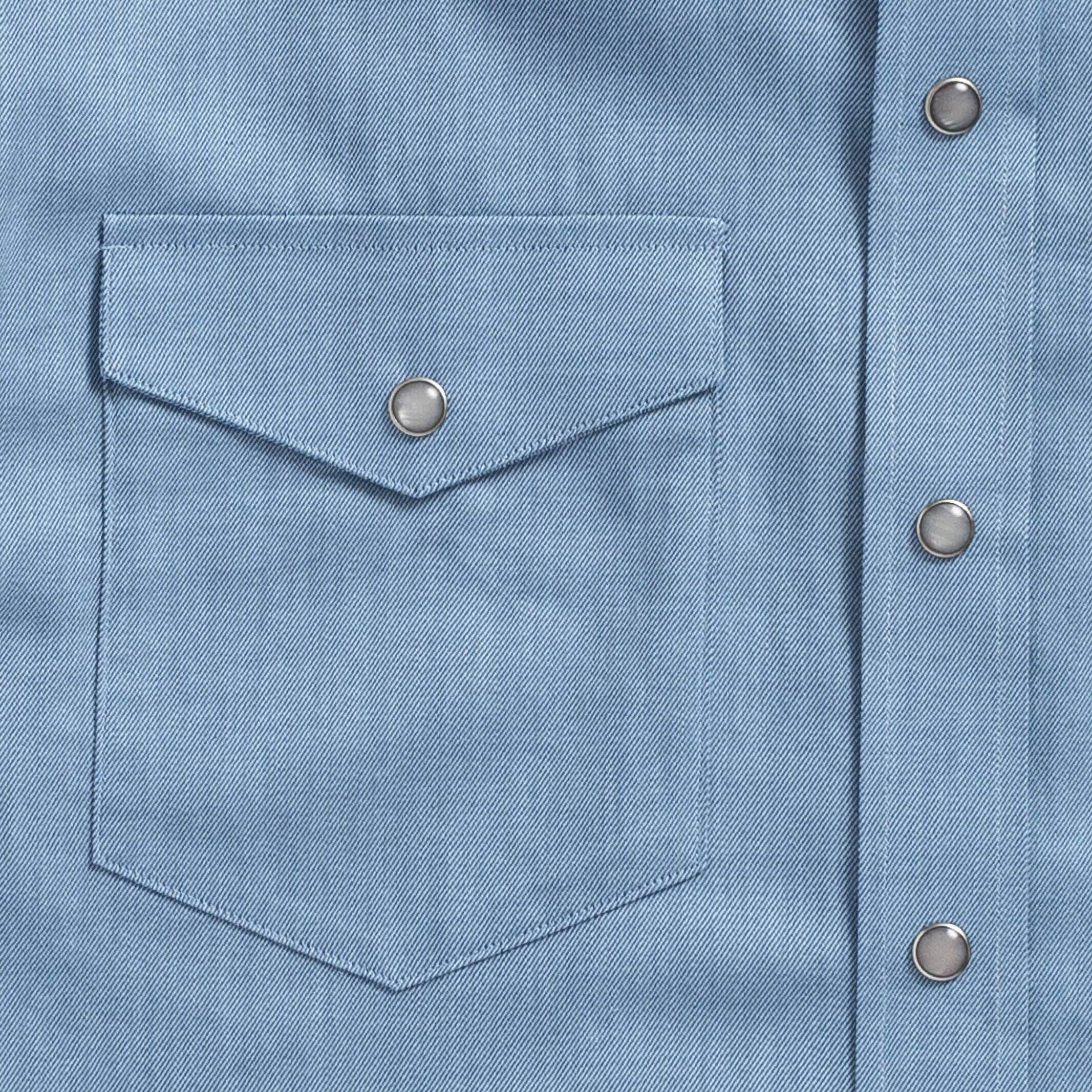 The Bay Blue Malone Washed Twill with Pearl Snaps Custom Shirt – Ledbury