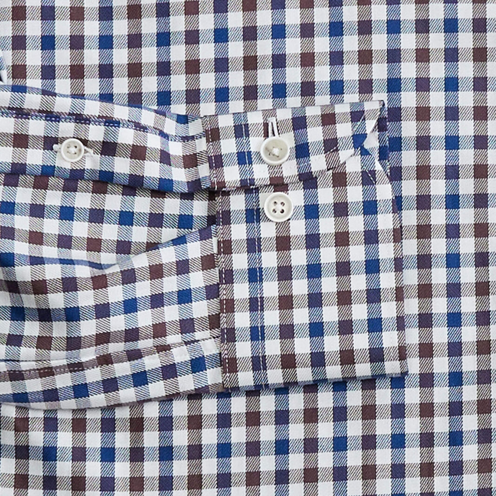 The Brown Burnham Check Custom Shirt Custom Casual Shirt- Ledbury