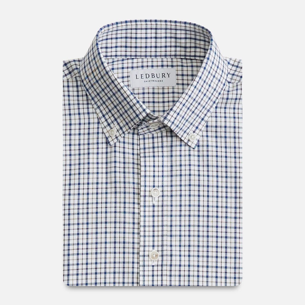 The Soft Brown Hewitt Check Custom Shirt Custom Casual Shirt- Ledbury