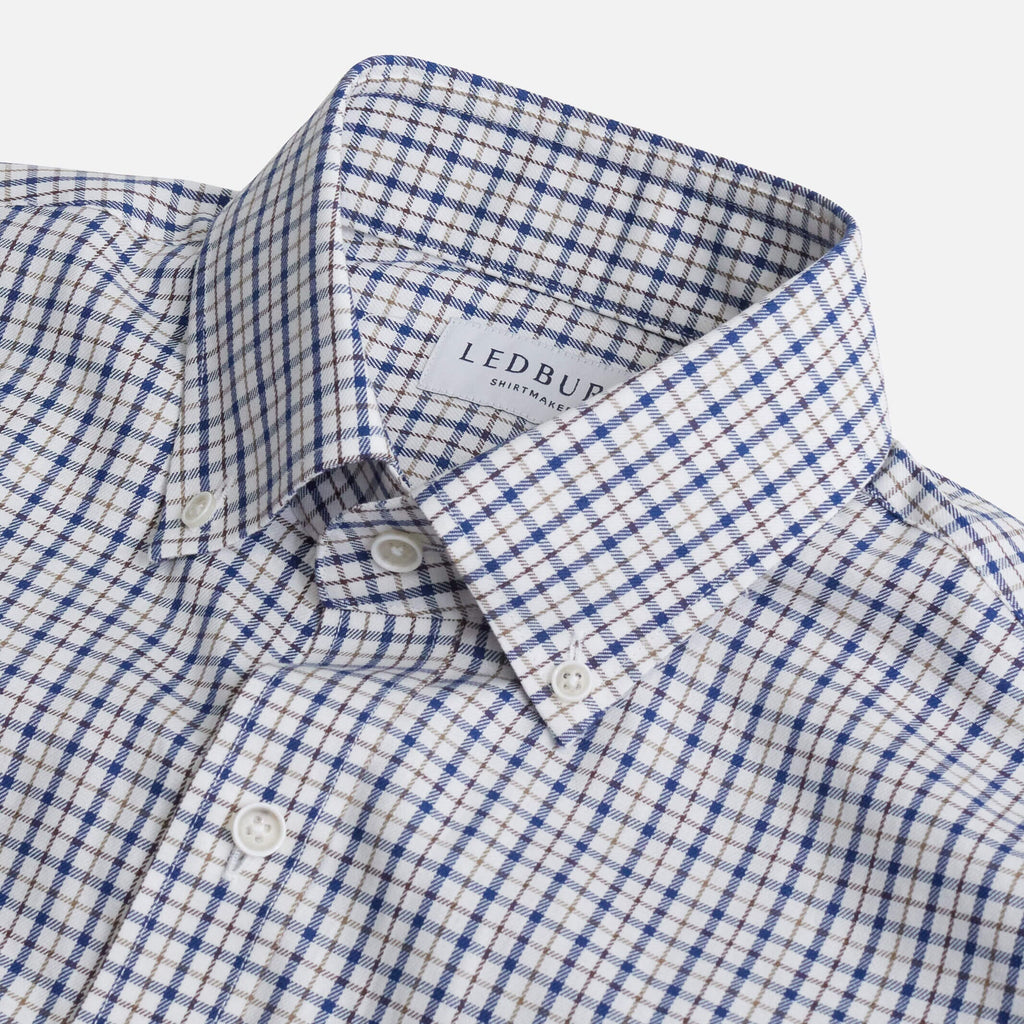 The Soft Brown Hewitt Check Custom Shirt Custom Casual Shirt- Ledbury