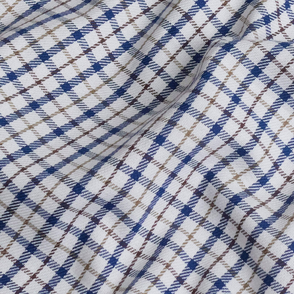 The Soft Brown Hewitt Check Custom Shirt Custom Casual Shirt- Ledbury