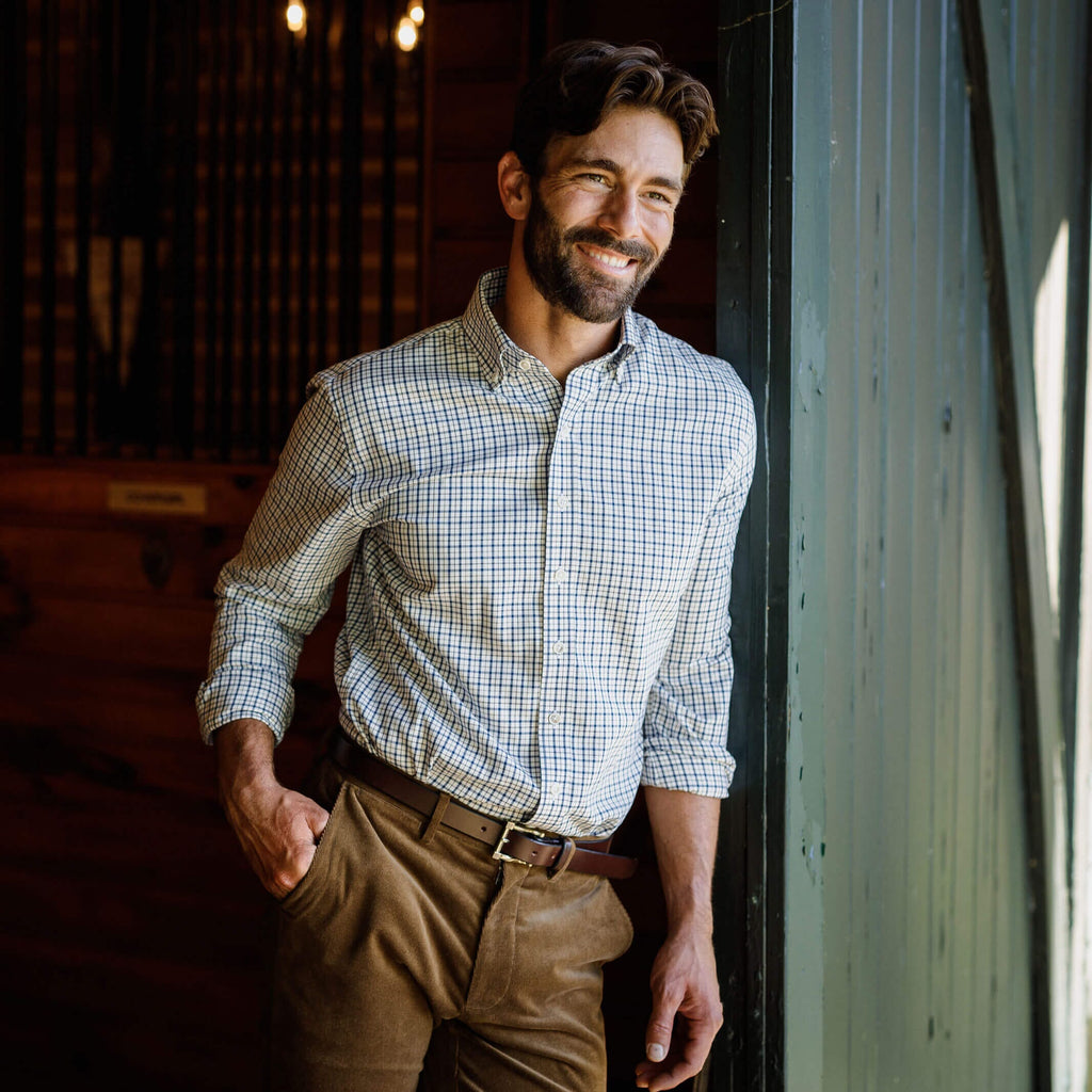 The Soft Brown Hewitt Check Custom Shirt Custom Casual Shirt- Ledbury