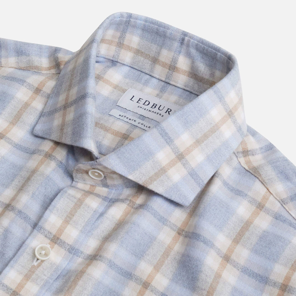 The Blue Mist Albini Frezza Flannel Custom Shirt Custom Casual Shirt- Ledbury