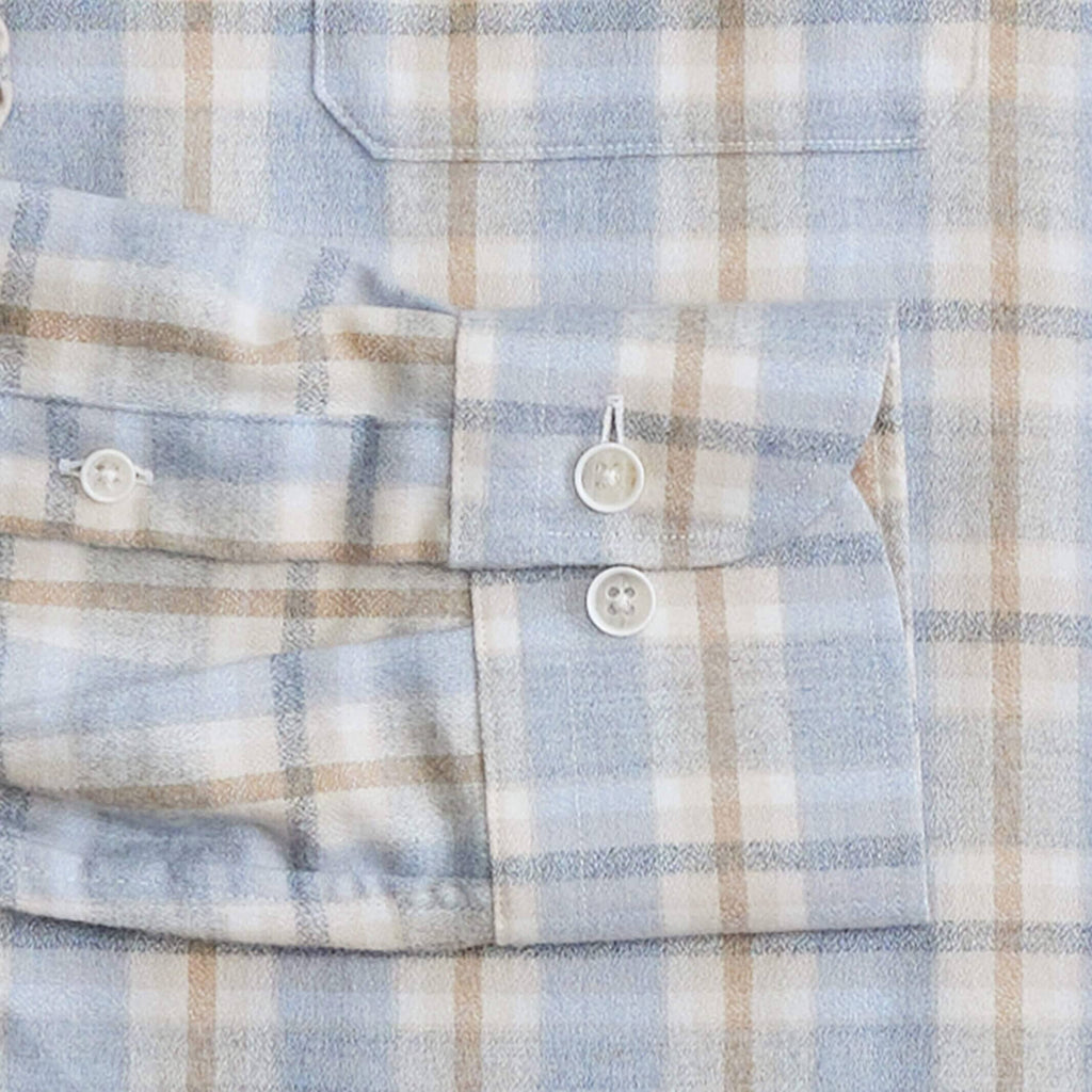 The Blue Mist Albini Frezza Flannel Custom Shirt Custom Casual Shirt- Ledbury
