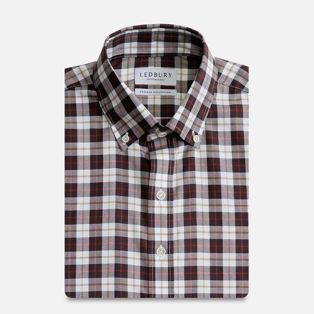 The Rust Albini Cauvel Plaid Custom Shirt Custom Casual Shirt- Ledbury