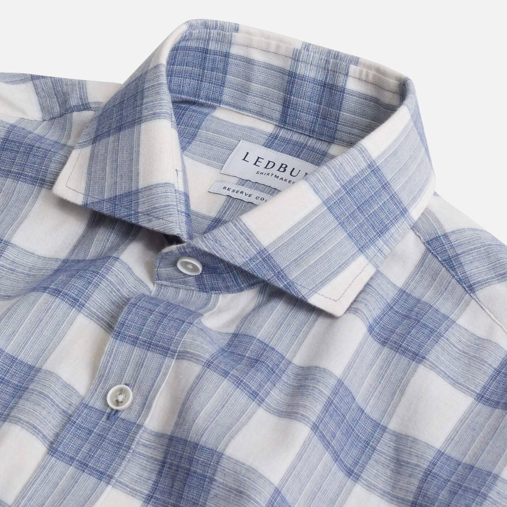 The Steel Blue Albini Wentz Plaid Custom Shirt Custom Casual Shirt- Ledbury