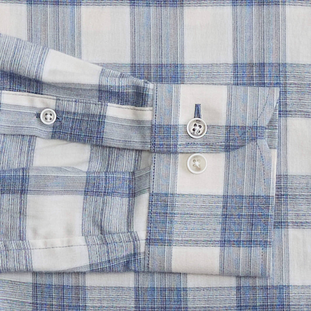 The Steel Blue Albini Wentz Plaid Custom Shirt Custom Casual Shirt- Ledbury