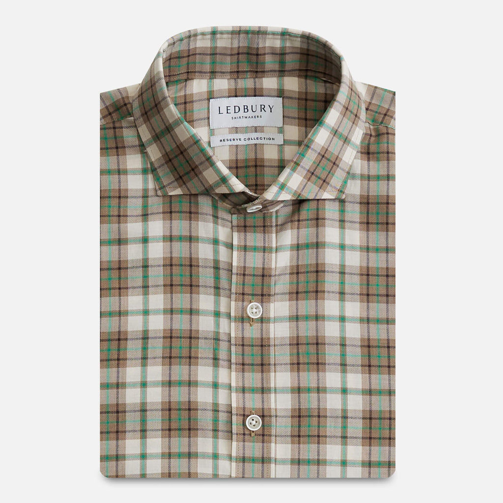 The Green Albini Bradford Plaid Custom Shirt Custom Casual Shirt- Ledbury