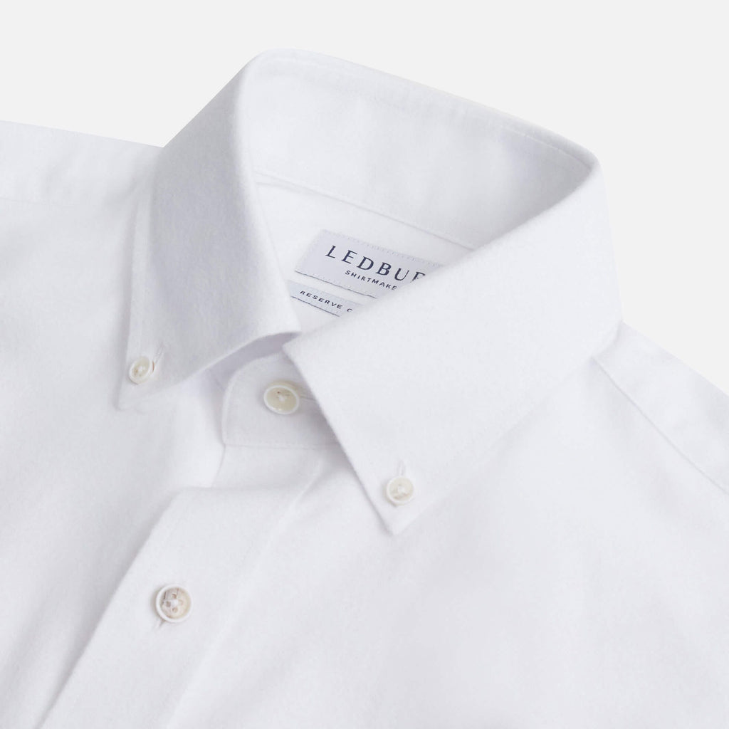 The White Besler Brushed Oxford Custom Shirt Custom Dress Shirt- Ledbury