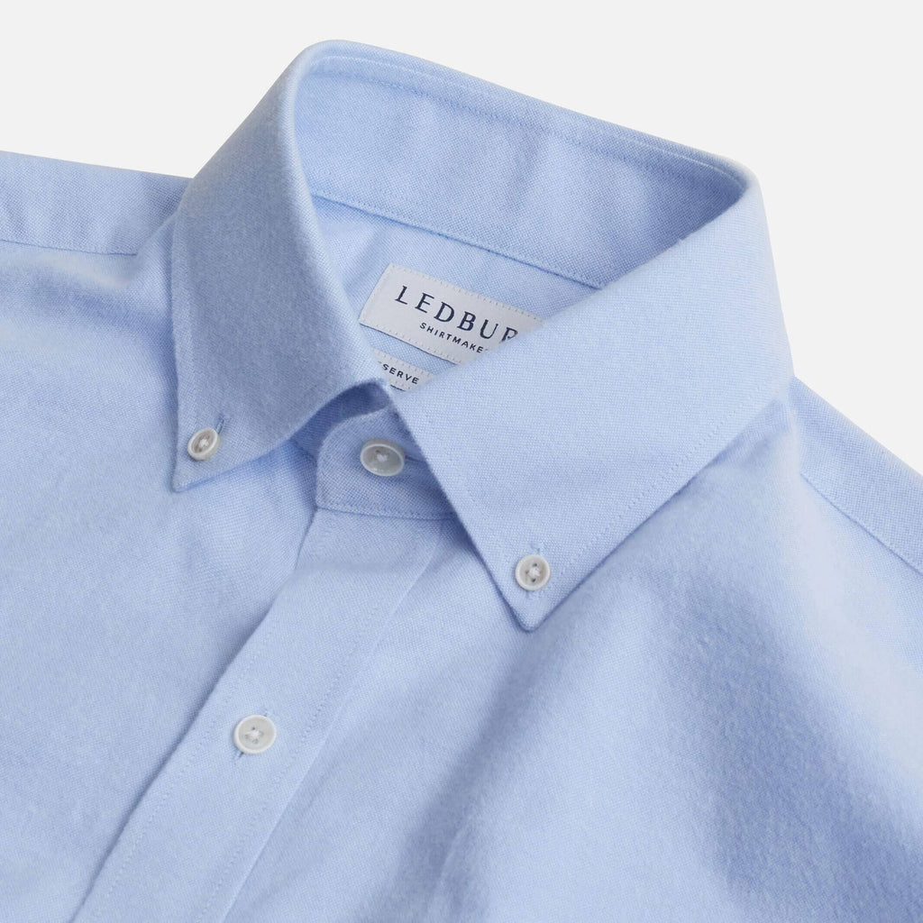 The Light Blue Besler Brushed Oxford Custom Shirt Custom Dress Shirt- Ledbury