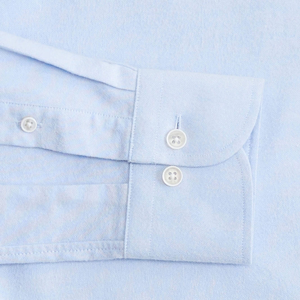 The Light Blue Besler Brushed Oxford Custom Shirt Custom Dress Shirt- Ledbury