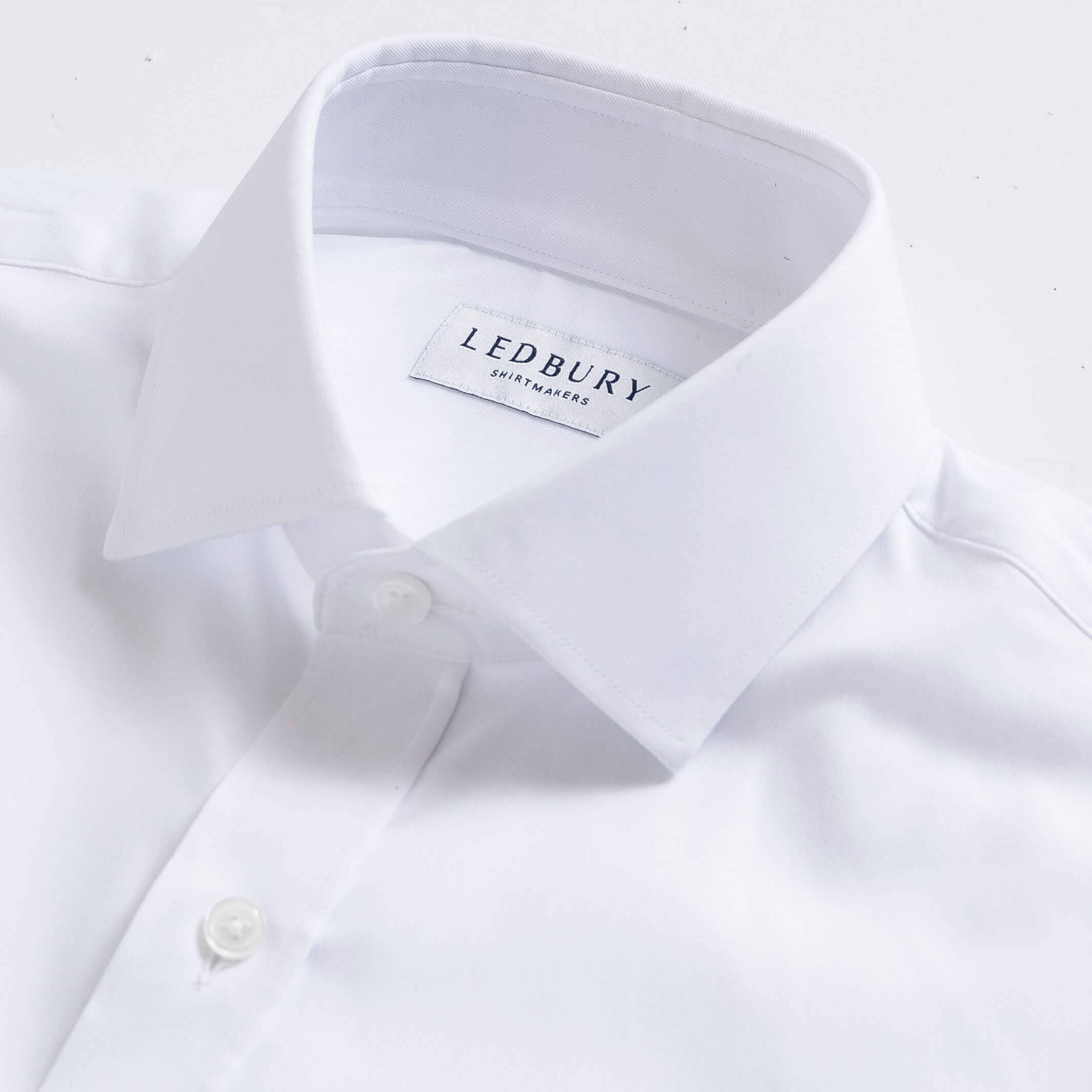 The White Canon Performance Twill Custom Shirt Custom Dress Shirt- Ledbury