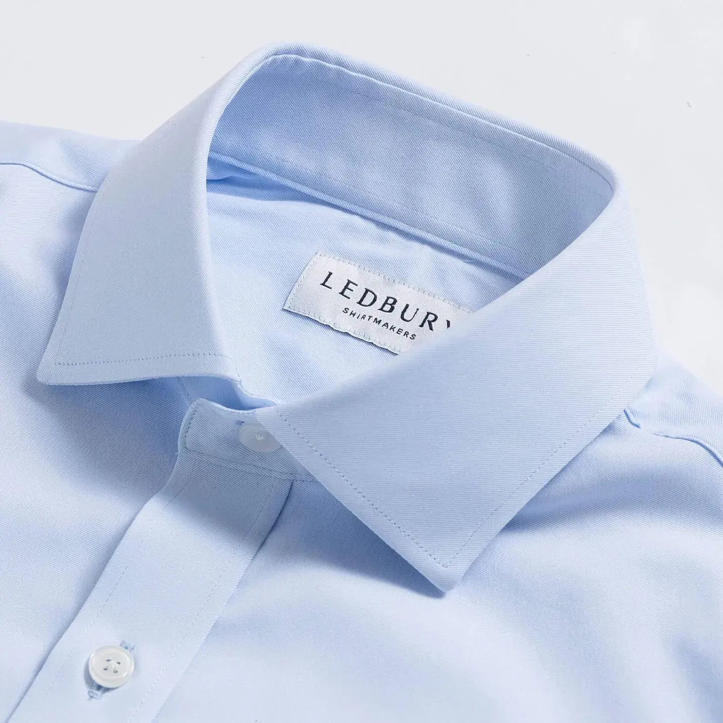 The Ice Blue Canon Performance Twill Custom Shirt Custom Dress Shirt- Ledbury