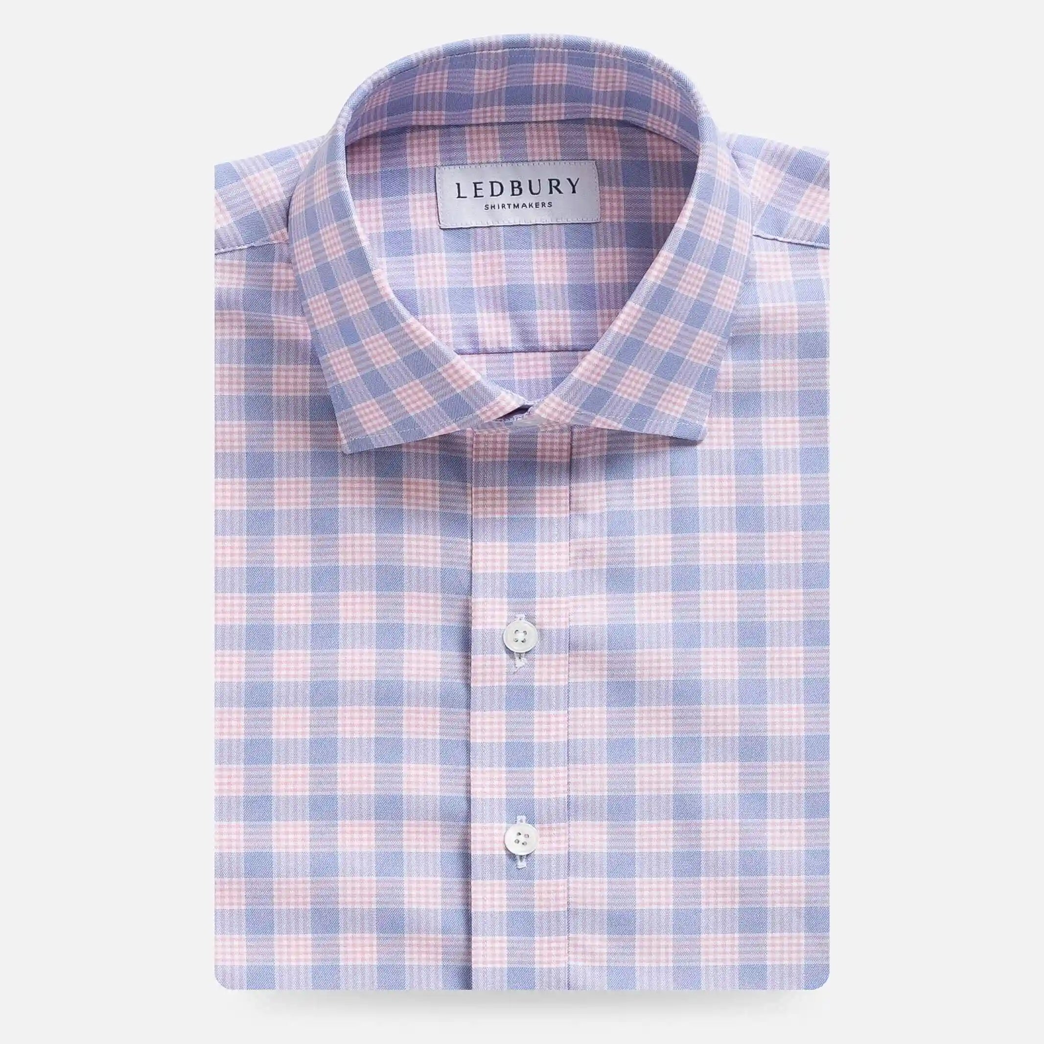 The Pink Swafford Performance Plaid Custom Shirt Custom Dress Shirt- Ledbury