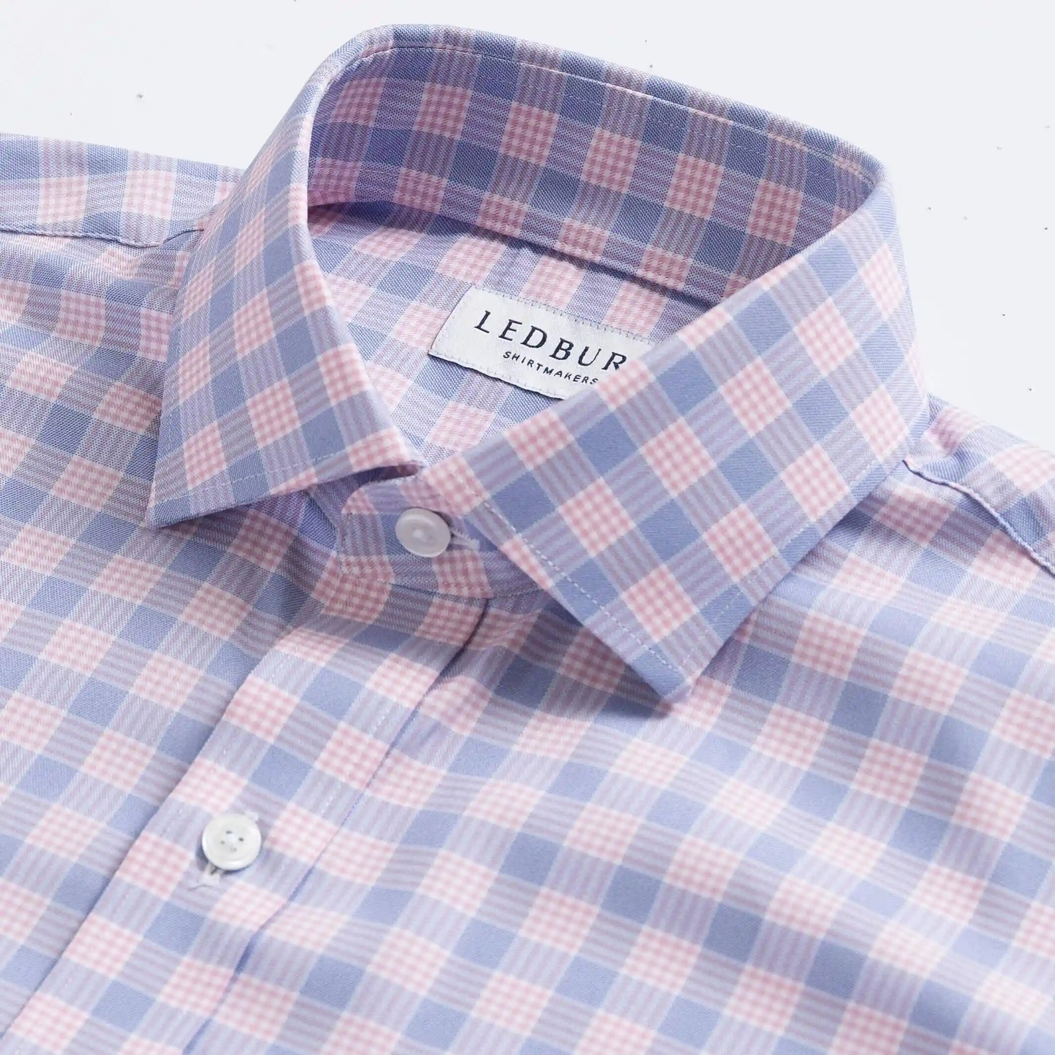 The Pink Swafford Performance Plaid Custom Shirt Custom Dress Shirt- Ledbury