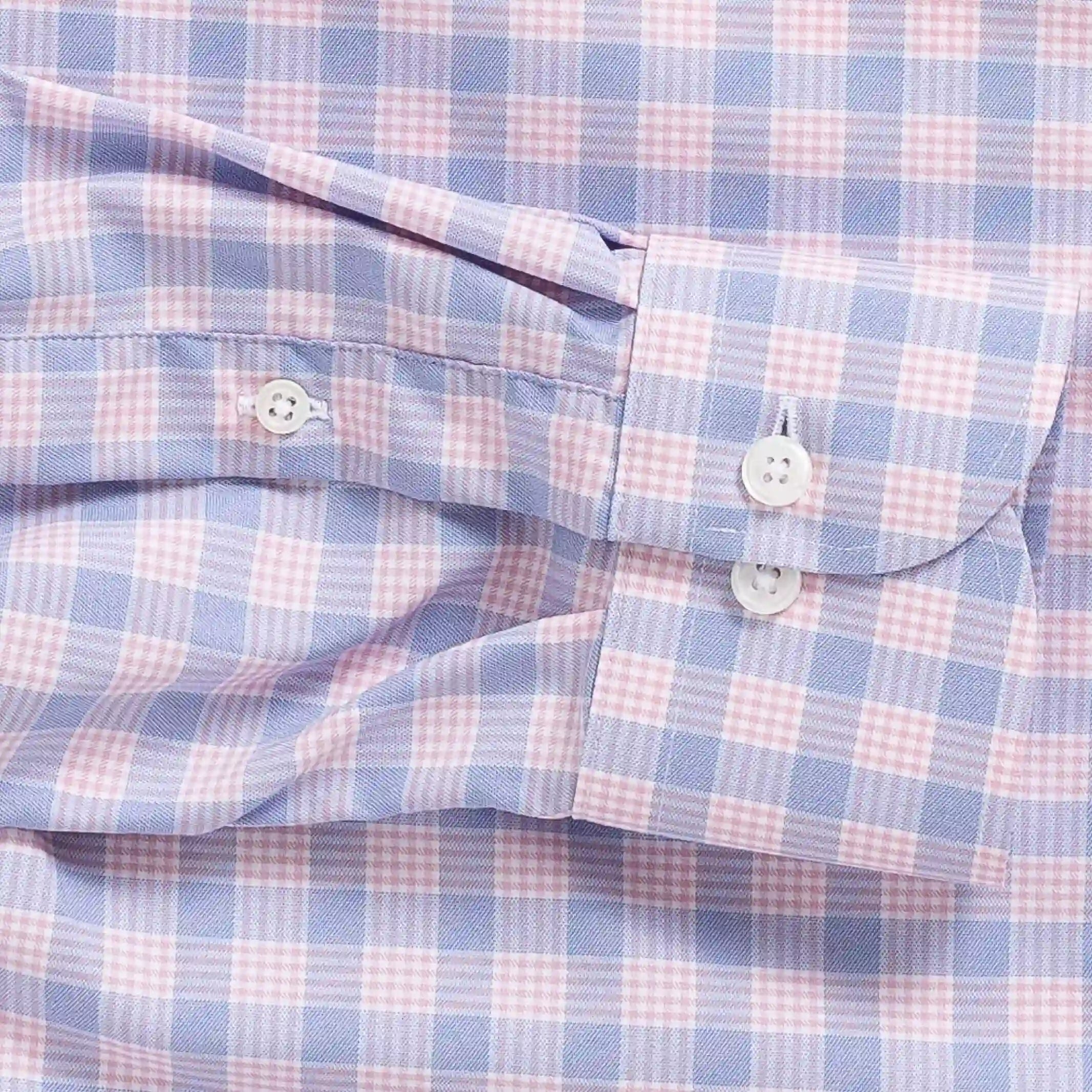 The Pink Swafford Performance Plaid Custom Shirt Custom Dress Shirt- Ledbury