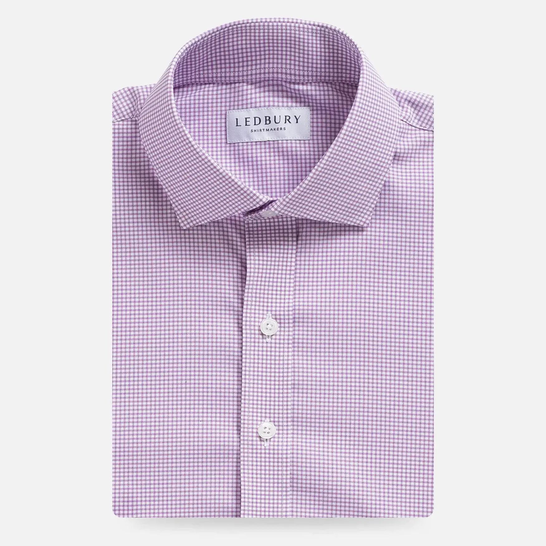 The Purple Healy Performance Twill Custom Shirt Custom Dress Shirt- Ledbury